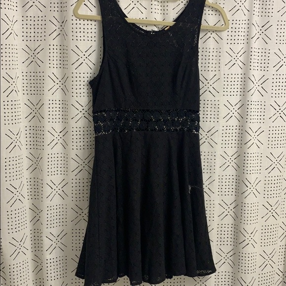 Free People black sundress with see through panel - Picture 2 of 3